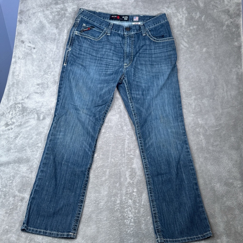 Ariat FR M4 Low Rise Boot Cut Mens Jeans 36x32 Flame Resistant NFPA 2112 Denim